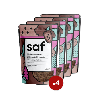 Saf Nutrition Hindistan Cevizli Pirinç Patlaklı Sütlü Çikolata 40 gr 4 Adet