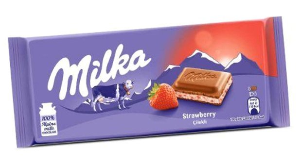Milka Tablet Çilekli Yoğurtlu Sütlü Çikolata 100 gr 4 Adet