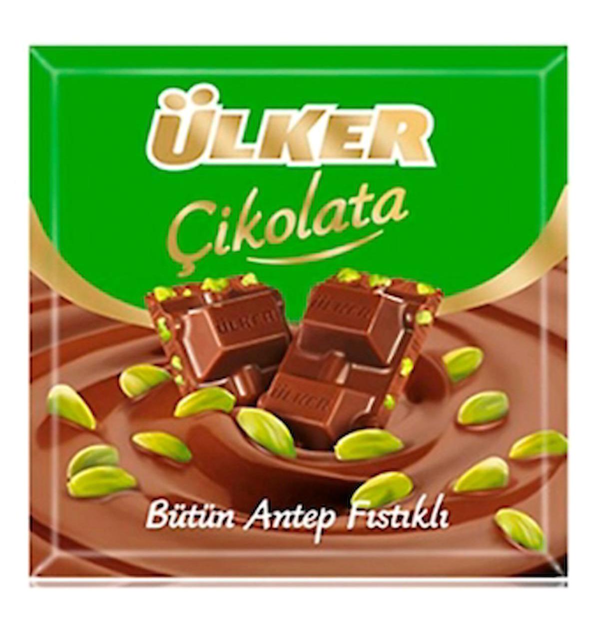 Ülker Kare Antep Fıstıklı Sütlü Çikolata 65 gr 12 Adet