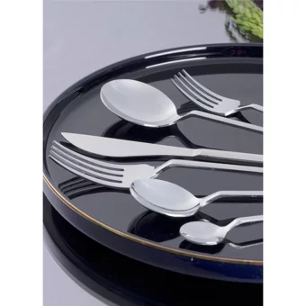 Arow Elegance Parlak 36 Parça 6 Kişilik Çatal Kaşık Bıçak Takımı Gümüş