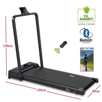 Vfit Extra Fit 12 Programlı 90 kg Kapasiteli Motorlu Katlanabilir Koşu ve Yürüyüş Bandı Siyah