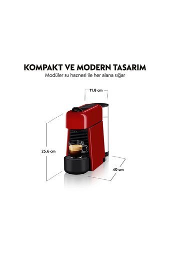 Nespresso D49R Essenza Plus 1350 W 0.7 lt Kapasiteli Süt Köpürtücülü Espresso Kapsül Kahve Makinesi