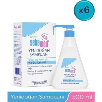 Sebamed Doğal Göz Yakmayan Hipoalerjenik Yenidoğan Hassas Ciltler Bebek Şampuanı 6x500 ml