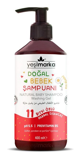 Yeşilmarka Göz Yakmayan Yenidoğan Tüm Ciltler Bitki Özlü Bebek Şampuanı 400 ml