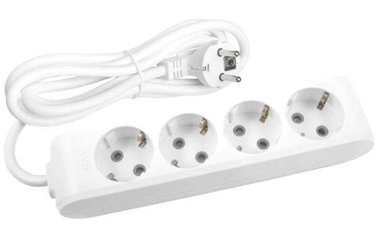 Avarson 3x1.5 TTR 3500 W Topraklı 4'lü 60 m Uzatma Kablosu Beyaz
