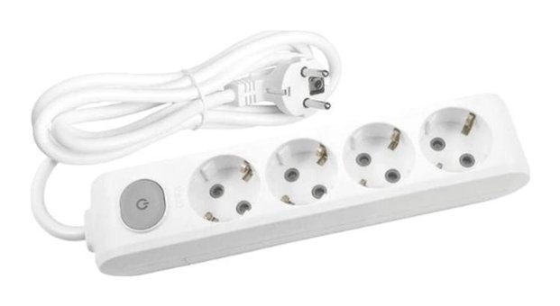 Avarson 3x1.5 TTR 3500 W Topraklı Anahtarlı 4'lü 20 m Uzatma Kablosu Beyaz