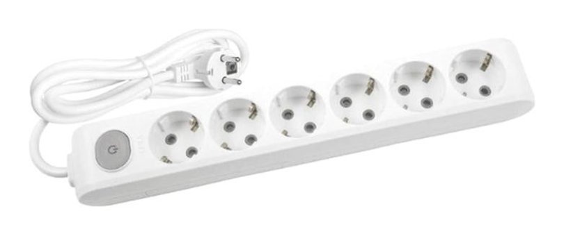 Avarson 3x1.5 TTR 3500 W Topraklı Anahtarlı 6'lı 30 m Uzatma Kablosu Beyaz