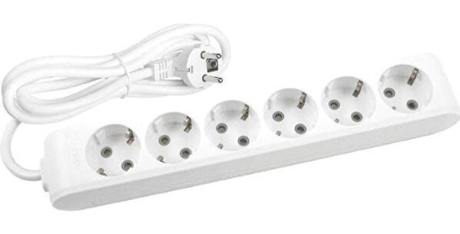 Avarson 3x1.5 TTR 3500 W Topraklı 6'lı 60 m Uzatma Kablosu Beyaz