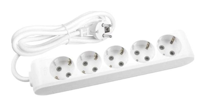 Avarson 3x1.5 TTR 3500 W Topraklı 5'li 30 m Uzatma Kablosu Beyaz