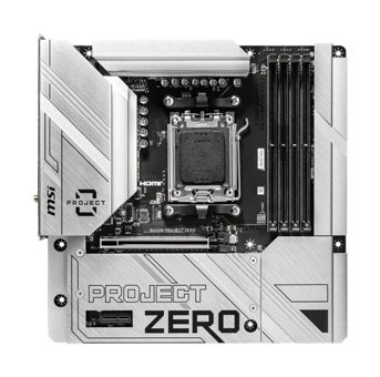 MSI Project Zero B650M AM5 Soket DDR5 Bellek 7600 Mhz PCIe 4.0 HDMI Wifi Micro ATX AMD Uyumlu Anakart