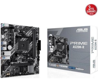Asus Prime A520M-R AM4 Soket DDR4 Bellek 4600 Mhz HDMI Micro ATX AMD Uyumlu Anakart