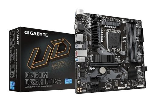 Gigabyte DS3H B760M LGA 1700 Soket DDR4 Bellek 5333 Mhz PCIe 4.0 HDMI Micro ATX Intel Uyumlu Anakart