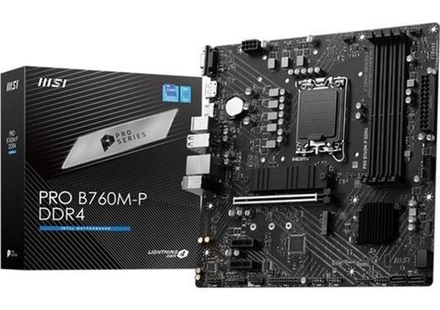 MSI Pro B760M-P LGA 1700P Soket DDR4 Bellek 5333 Mhz PCIe 4.0 HDMI Overclock ATX Gaming Intel Uyumlu Anakart