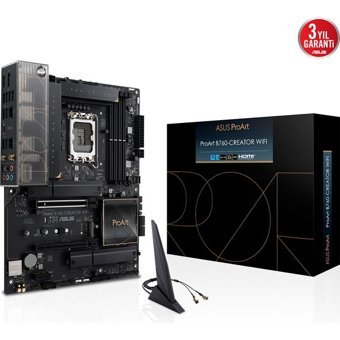 Asus ProArt Creator B760 LGA 1700 Soket DDR5 Bellek 7200 Mhz PCIe 4.0 HDMI Overclock ATX Gaming Intel Uyumlu Anakart