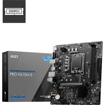MSI Pro H610M-E LGA 1700 Soket DDR5 Bellek 5600 Mhz PCIe 4.0 HDMI Micro ATX Masaüstü Intel Uyumlu Anakart