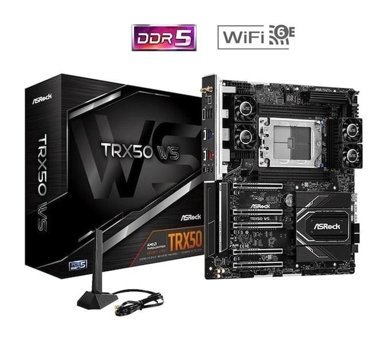 Asrock WS TRX50 TR5 Soket DDR5 Bellek 7600 Mhz PCIe 4.0 HDMI Wifi Overclock E-ATX AMD Uyumlu Anakart