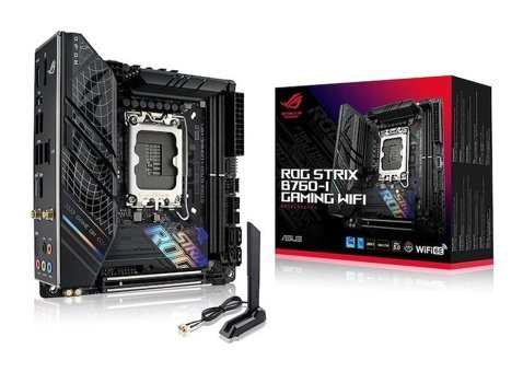 Asus ROG Strix B760-I LGA 1700 Soket DDR5 Bellek 7600 Mhz HDMI Wifi Mini ITX Gaming Intel Uyumlu Anakart