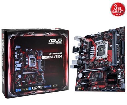 Asus EX B660M LGA 1700 Soket DDR4 Bellek 5333 Mhz PCIe 4.0 HDMI Micro ATX Gaming Intel Uyumlu Anakart