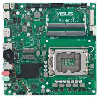 Asus Pro H610T LGA 1700 Soket DDR5 Bellek 5600 Mhz PCIe 4.0 HDMI Mini ITX Gaming Intel Uyumlu Anakart