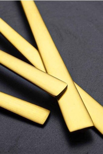 Taç Odion 5135 Irena Parlak 36 Parça 6 Kişilik Çatal Kaşık Bıçak Takımı Gold