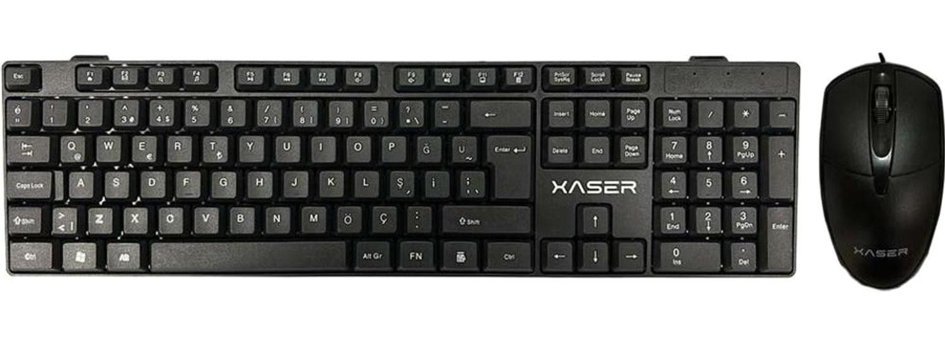 Xaser KM-881 Siyah Kablolu Klavye Mouse Seti