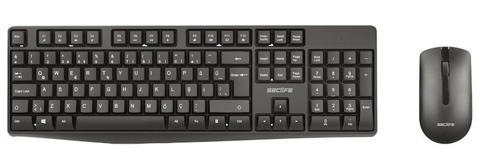 Seclife SLK-4530WQ Siyah Kablosuz Klavye Mouse Seti