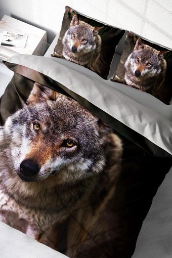 Monohome Wolfeyes 3D Pamuklu 4 Mevsim 200 x 220 cm Çarşaflı Desenli Çift Kişilik Nevresim Takımı Çok Renkli