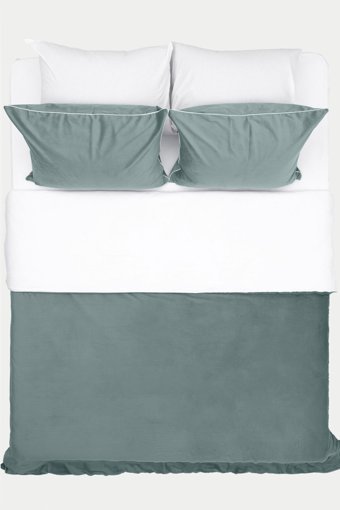 Koza Home Linda Kadife 4 Mevsim 200 x 220 cm Çarşaflı Desenli Çift Kişilik Nevresim Takımı Yeşil
