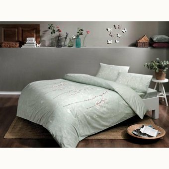 Taç Happy Days Ranforce 4 Mevsim 160 x 220 cm Çarşaflı Desenli Çift Kişilik Nevresim Takımı Yeşil