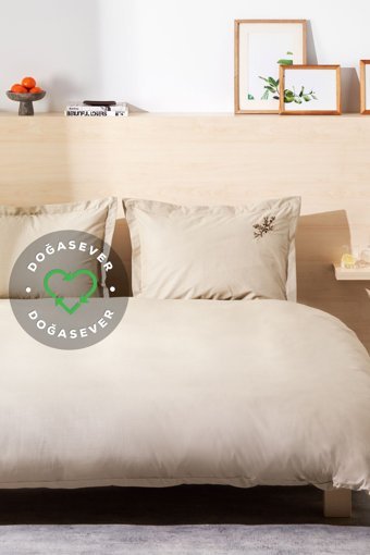 Karaca Home Olive Pamuklu 4 Mevsim 200 x 220 cm Çarşaflı Düz Çift Kişilik Nevresim Takımı Haki