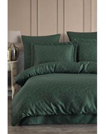 Varol Laura Home Lienzo Pamuklu 4 Mevsim 200 x 220 cm Çarşaflı Desenli Çift Kişilik Nevresim Takımı Yeşil