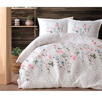 Clasy Palitra V1 Pamuklu 4 Mevsim 200 x 230 cm Çarşaflı Desenli Çift Kişilik Nevresim Takımı Pembe