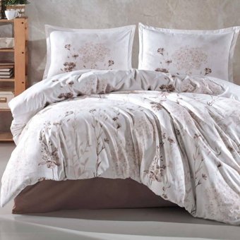 Clasy Ludi V1 Ranforce 4 Mevsim 200 x 220 cm Çarşaflı Desenli Çift Kişilik Nevresim Takımı Kahve