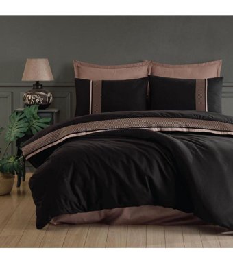 Clasy Tulkas V2 Ranforce 4 Mevsim 200 x 220 cm Çarşaflı Desenli Çift Kişilik Nevresim Takımı Siyah