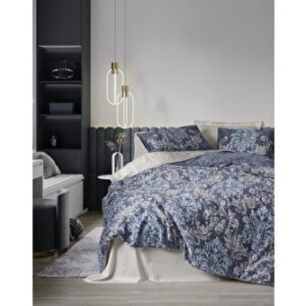 Cotton Box Owen Saten 4 Mevsim 200 x 220 cm Çarşaflı Desenli Çift Kişilik Nevresim Takımı Bej