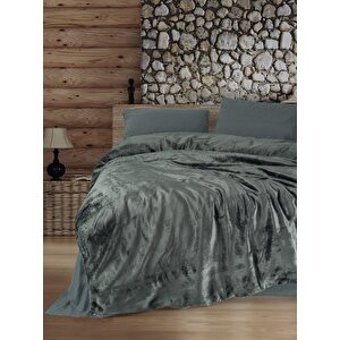 Cotton Box Flossy Pamuklu 4 Mevsim 200 x 220 cm Çarşaflı Desenli Çift Kişilik Nevresim Takımı Gri