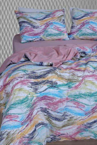 Zeynep Tekstil Joy Pamuklu 4 Mevsim 200 x 220 cm Çarşaflı Çiçekli Çift Kişilik Nevresim Takımı Çok Renkli