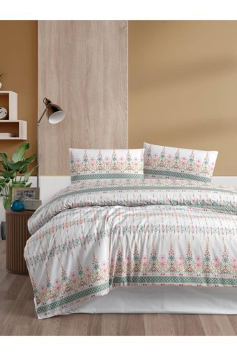 Mulberry Odense Pamuklu 4 Mevsim 200 x 220 cm Çarşaflı Çiçekli Çift Kişilik Nevresim Takımı Çok Renkli