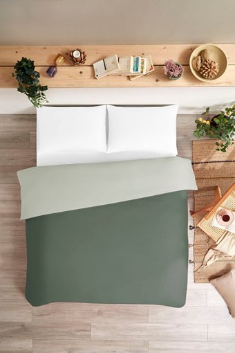 Özdilek Colourist Pamuklu 4 Mevsim 200 x 220 cm Çarşaflı Düz Çift Kişilik Nevresim Takımı Yeşil