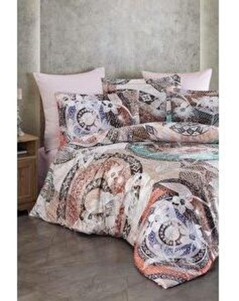 Varol Laura Home Fiosole Bambu Saten 4 Mevsim 200 x 220 cm Çarşaflı Desenli Çift Kişilik Nevresim Takımı Çok Renkli