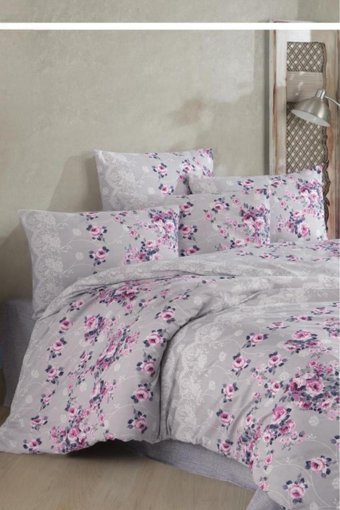 Çeyiz Diyarı Duygu Pamuklu 4 Mevsim 200 x 220 cm Çarşaflı Çiçekli Çift Kişilik Nevresim Takımı Çok Renkli