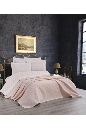 Özdilek Tıffany Pamuklu 4 Mevsim 200 x 220 cm Çarşaflı Düz Çift Kişilik Nevresim Takımı Pudra