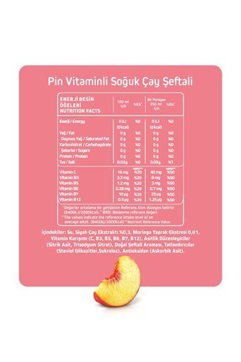 Pin Ice Tea Şeftalili Vitaminli Soğuk Çay 6x1 lt