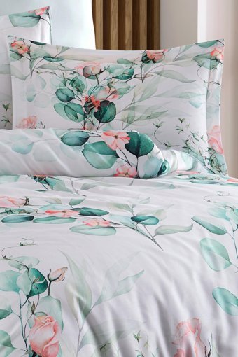 Varol Laura Home Elbist Bambu Saten 4 Mevsim 200 x 220 cm Çarşaflı Desenli Çift Kişilik Nevresim Takımı Çok Renkli