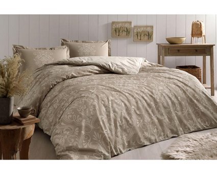 Özdilek Antico Pamuklu 4 Mevsim 200 x 220 cm Çarşaflı Desenli Çift Kişilik Nevresim Takımı Kahverengi