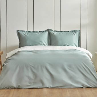 Karaca Home Pamuklu 4 Mevsim 200 x 220 cm Çarşaflı Düz Çift Kişilik Nevresim Takımı Yeşil