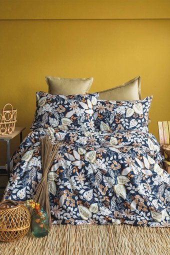 İssimo Home Litva Ranforce 4 Mevsim 200 x 220 cm Çarşaflı Desenli Çift Kişilik Nevresim Takımı Çok Renkli