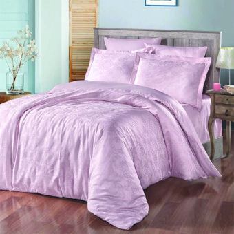 Maxstyle Katya Saten 4 Mevsim 200 x 220 cm Çarşaflı Desenli Çift Kişilik Nevresim Takımı Pudra