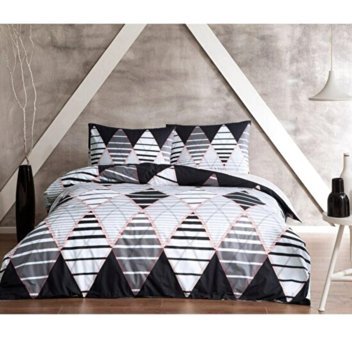 Taç Santo Pamuklu 4 Mevsim 200 x 220 cm Çarşaflı Desenli Çift Kişilik Nevresim Takımı Gri