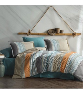 Clasy Duko V1 Pamuklu 4 Mevsim 200 x 220 cm Çarşaflı Desenli Çift Kişilik Nevresim Takımı Çok Renkli
